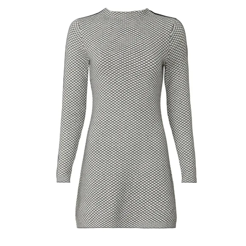 Victor Glemaud Cashmere Mod Mini Dress MEDIUM Checked Sweater Knit Designer $450 - Picture 3 of 10